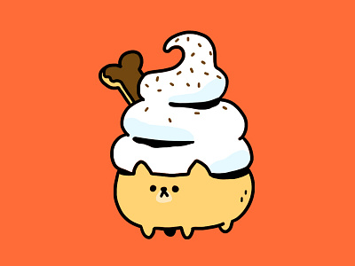 Doggo Froyo animal bone cute dessert dog enamelpin froyo frozen yogurt illustration pin