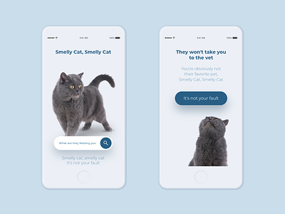 Smelly cat app cat free freebie friends interace mobile pet photo song stock ui