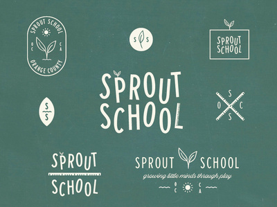 Sprout Scool Logo Exploration branding california homeschool logo orange county plant preschool ruler school sprout