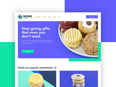 NOMS Bake Shop cookies photography ui web app web design