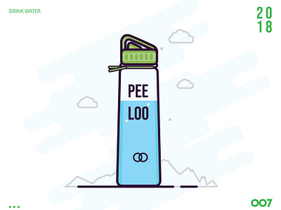 PEE LOO (Drink Water) adobe adobe illustrator design dribbble dribbble best shot flat illustration