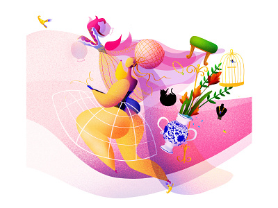 Friday Vibes character flat friday girl guitar hapiness icon illustration music yellow