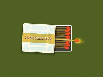 Matchbox box design fire flame green illustration illustrator match matchbox type