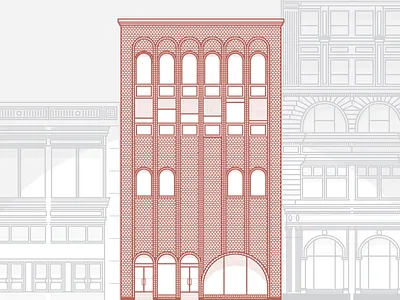Stamped Cityscape architecture boston clean design graphic design illustration illustrator texture vector vintage