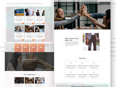 Educational Web Template clean design education learn template ui ux