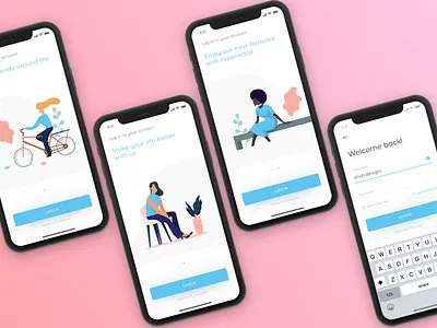 Onboarding/Signup Concept adobe illustrator adobe photoshop app design graphic illustration mobile mockup sketch app typography ui ux vector