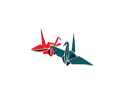 Origami 2d crane flat illo illustration illustrator japanese minimal origami paper vector