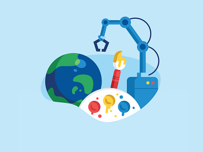 RaiseMe - Academic Curiosity art earth illustration paint robotics school