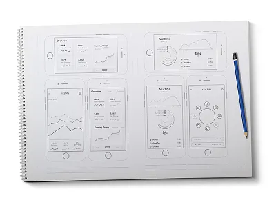 Sketching Dribble ios mobile app planning sketching wireframes