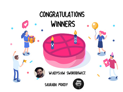 Congratulations Winners artwork congratulations design dribbble dribbble app dribbble best shot dribbble debut dribbbleinvite dribbbleinvites dribbbleworld giveaway illustration interactiondesign ui ux winners