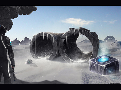 Antarctica 2070 3d art art artdirection cinema4d digital ice illustration painting photoshop