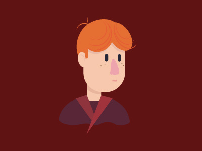 Ronald flat harrypotter illustration weasley