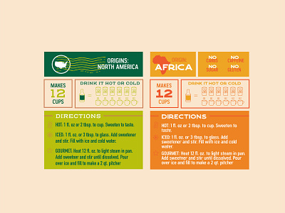 Informational directions drink packaging infograph information design label design origins package design packaging rooibos sassafras stamp tea packaging