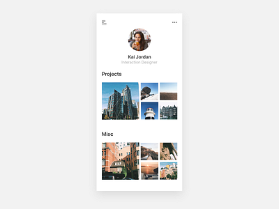 DailyUI 006 / Profile app daily100 dailyui dailyui006 design minimal ui user interface