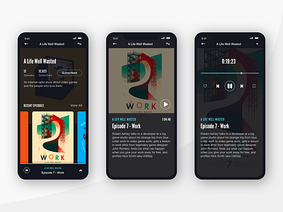 Podcast Mobile Player app audio audio app dailyui ios mobile mobileui music player podcast ui ux