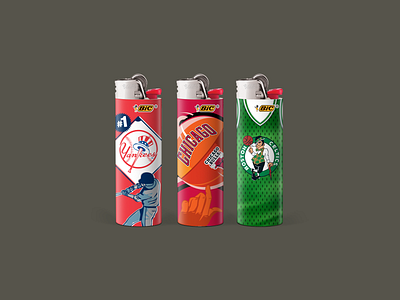 Bic Sport Franchise pocket lighters art direction branding design illustration