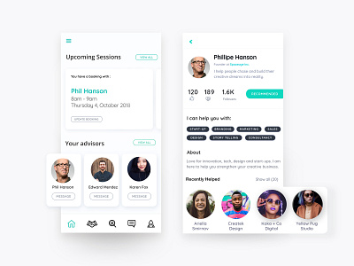 Mentor and Mentee App app app dashboard appointments booking profile tagging ui design ux design uxresearch