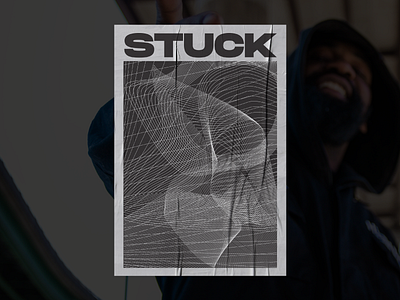 STUCK concert poster geometric illusion illustrator minneapolis minnesota mn posster rap stuck thick lines type typography warp