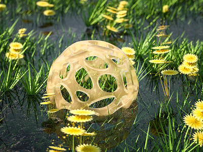 Grassland 3d c4d design green