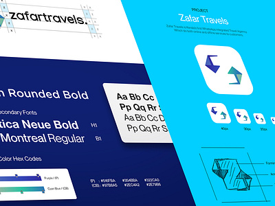 Identity Guideline for a travel agency blue daily design guideline logo new process ui