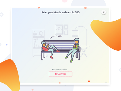 Referral Illustration clean design illustation principle realestate referral share sketch ui ux website