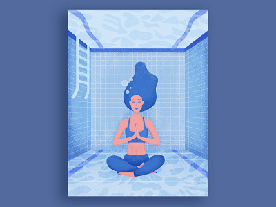 Underwater Yoga Women illustration