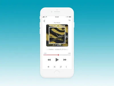 Daily UI - 009 adobe xd app design illustration iphone music player ui