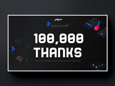 0 to 100,000 on Dribbble 10000 clean design dribbble followers illustration johnyvino thanks typography ui ux vector