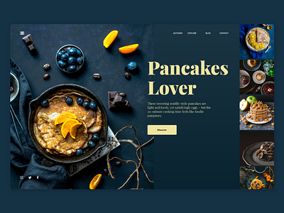 Pancakes Landing Page dailyui dark food landingpage pancakes ui uiux