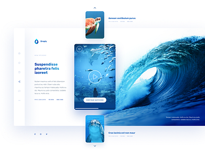 Droply TV blue design ocean player slider tv uidesign user inteface uxdesign webdesign