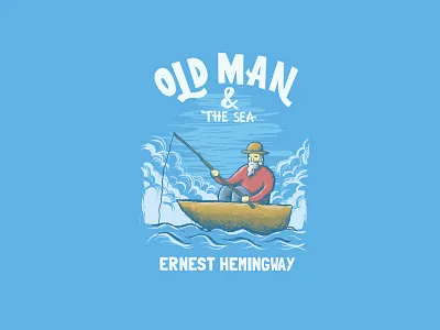 Old Man and The Sea book fisherman illustration sea t shirt t shirt tees