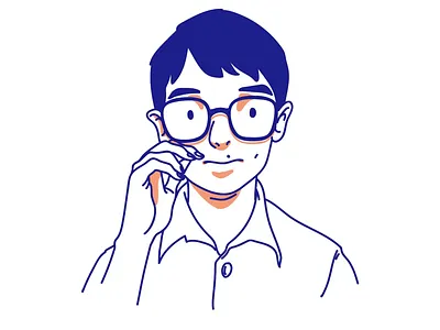 Painting practice illustration boy glass