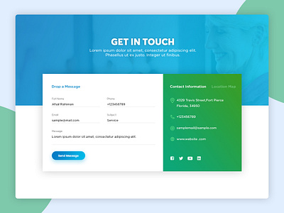 Contact Us Page UI branding design illustration landing page photoshop ui