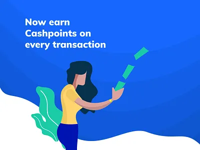 Illustration for payment app app blue cash design girl gradient illustration landing money newsletter payment popular transaction vector