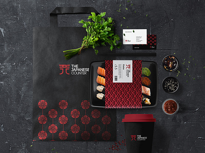 The Japanese Counter Identity brand branding c letter food icon identity j letter japanese food logo package restaraunt stationary sushi