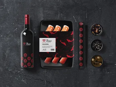 The Japanese Counter Identity brand branding c letter food icon identity j letter japanese food logo package restaraunt stationary sushi