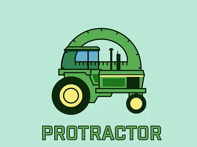 Protractor (Minimalist Version) farming math protractor puns science tractor