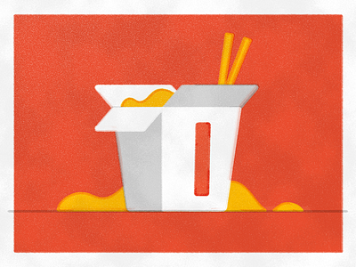 To Go Textured design distressed food illustration offset print take out texture