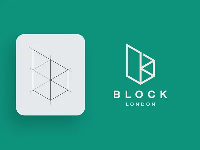 Block London brand business logo chair corporate flat logo furniture geometric identity minimalist