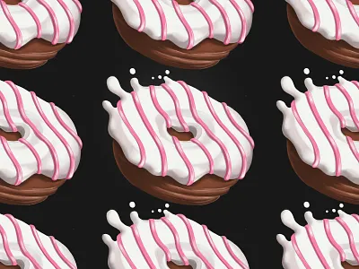 donut pattern cofix digital donut drawing food illustration ipad procreate