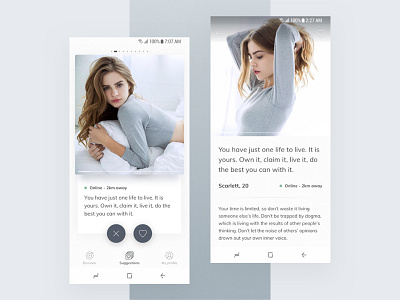 Dating mobile app android app app app concept dating app interface minimal mobileapp ui design uiux