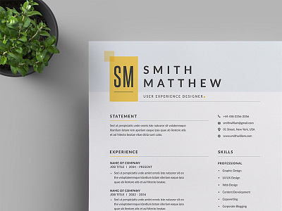 Resume/CV a4 branding business business letterhead clean corporate corporate identity cv template docx letterhead modern resume professional professional resume resume simple stationery us letter vector word word template