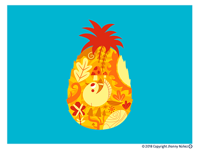 PINEAPPLE colombian color palette design flat icon illustration ilustración jhonny núñez prop art vector