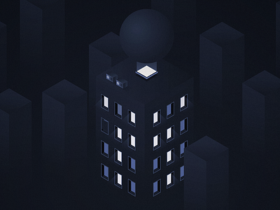 Building in the blue dark building city dark design illustration isometric isometric illustration