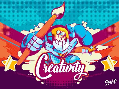 Creativity is Contagious, Pass it on. - Albert Einstein adobe adobe cc adobeillustrator character chracterdesign colors design dribbble! flat halftone hello illustration new here vector