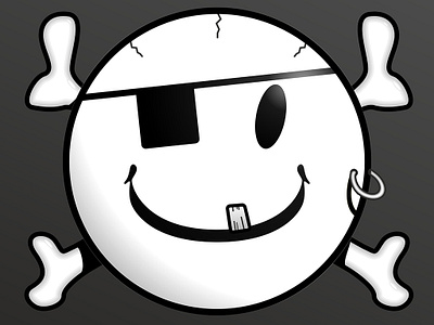 Jolly Roger Smiley bones cartoon flag jolly roger pirate skull smiley