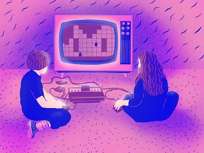 8 Bit digital illustration illustration pink