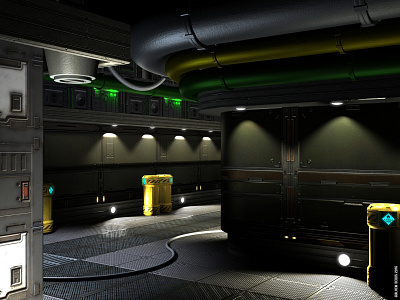 Gangway 3d board game boardgame concept art digital 3d environment future futuristic game art interior sciencefiction scifi ship space spaceship