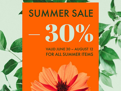 Summer Sale — Design Template — Social Post advertising design template flyer graphic graphic design illustration instagram instagram post post post design promotion sale social app socialgraphics summer template typography visual visual design visualdesign