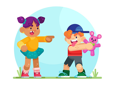 Give it Back! character design cute flat flat design graphic illustration kids vector